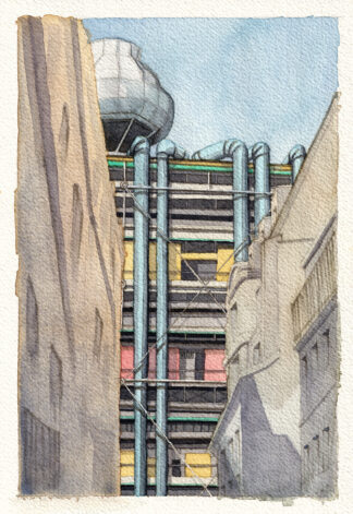 A watercolor painting of Pompidou, Paris