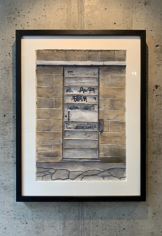 Old Door, Nicosia Watercolor Painting, 18x26cm