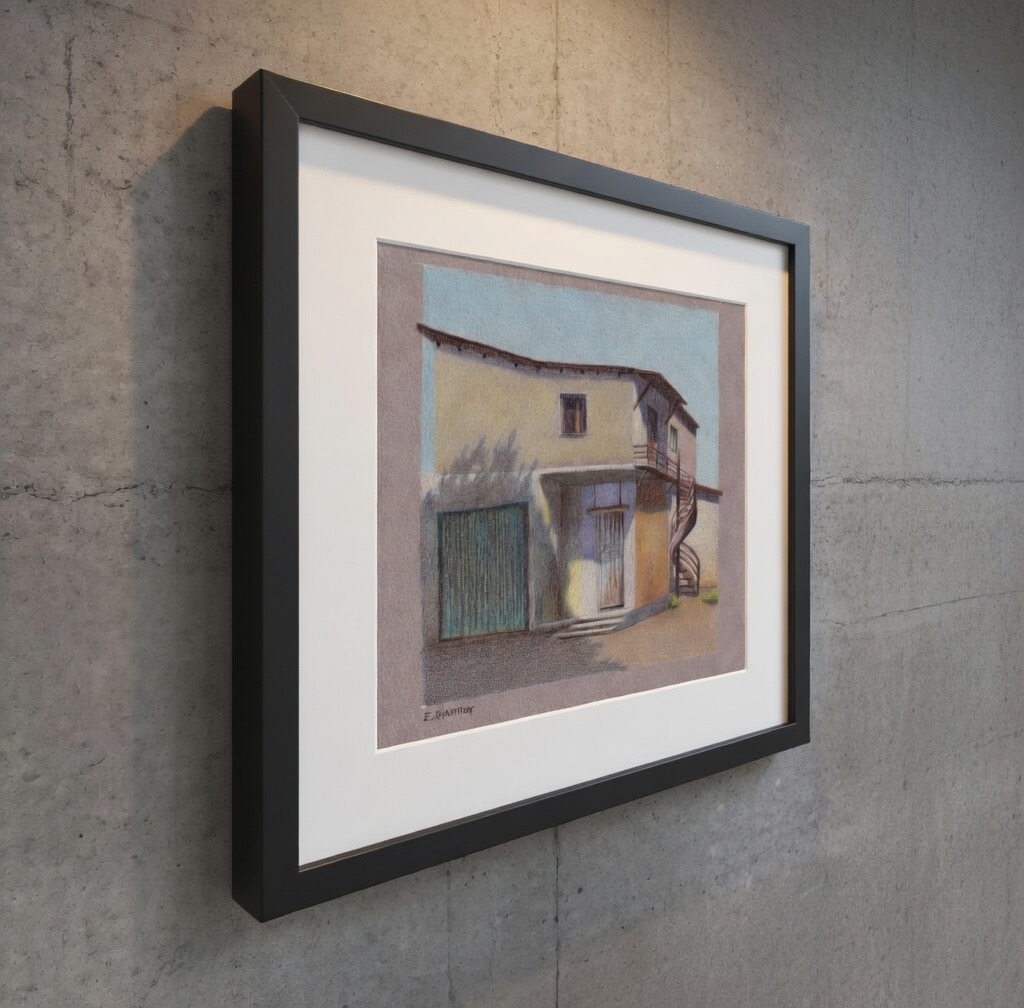 Old House in Klirou, Coloring Pencils Sketch, 15x21cm